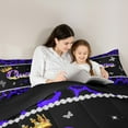 thumbnail image 5 of Castle Fairy Female Women Men Gradient Queen Crown Bedding Comforter Set 2pcs,Abstract Cheetah Print Twin Comforter Sets Microfiber,Flying Butterflies Glitter Breathable Bedding Set, 5 of 8