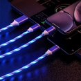 thumbnail image 4 of Cable de datos serpentina de Metal para Apple Android tipo C, luz luminosa para correr, cable de carga rápida 2.4A, 4 of 5