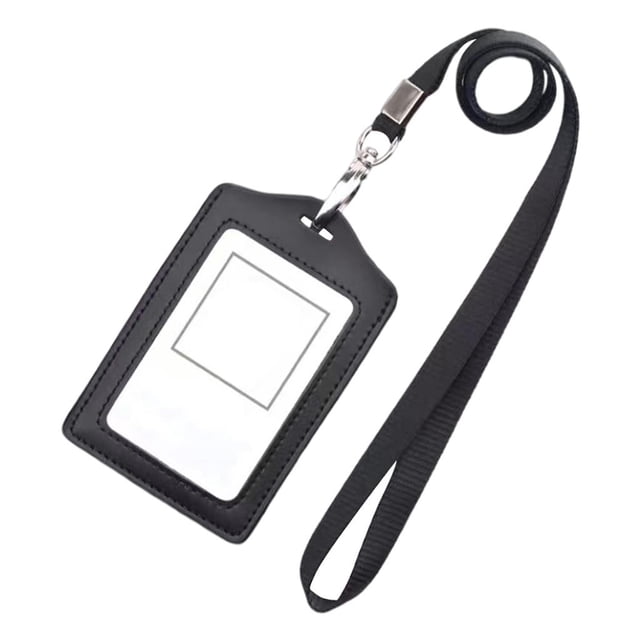 Titular de La Tarjeta de Identificación de Crédito Y Cordón para El Cuello Funda de La Tarjeta Protector de La Tarjeta Titular de La Tarjeta de Crédit 2 Vertical Negro Sunnimix titular de protector de tarjeta