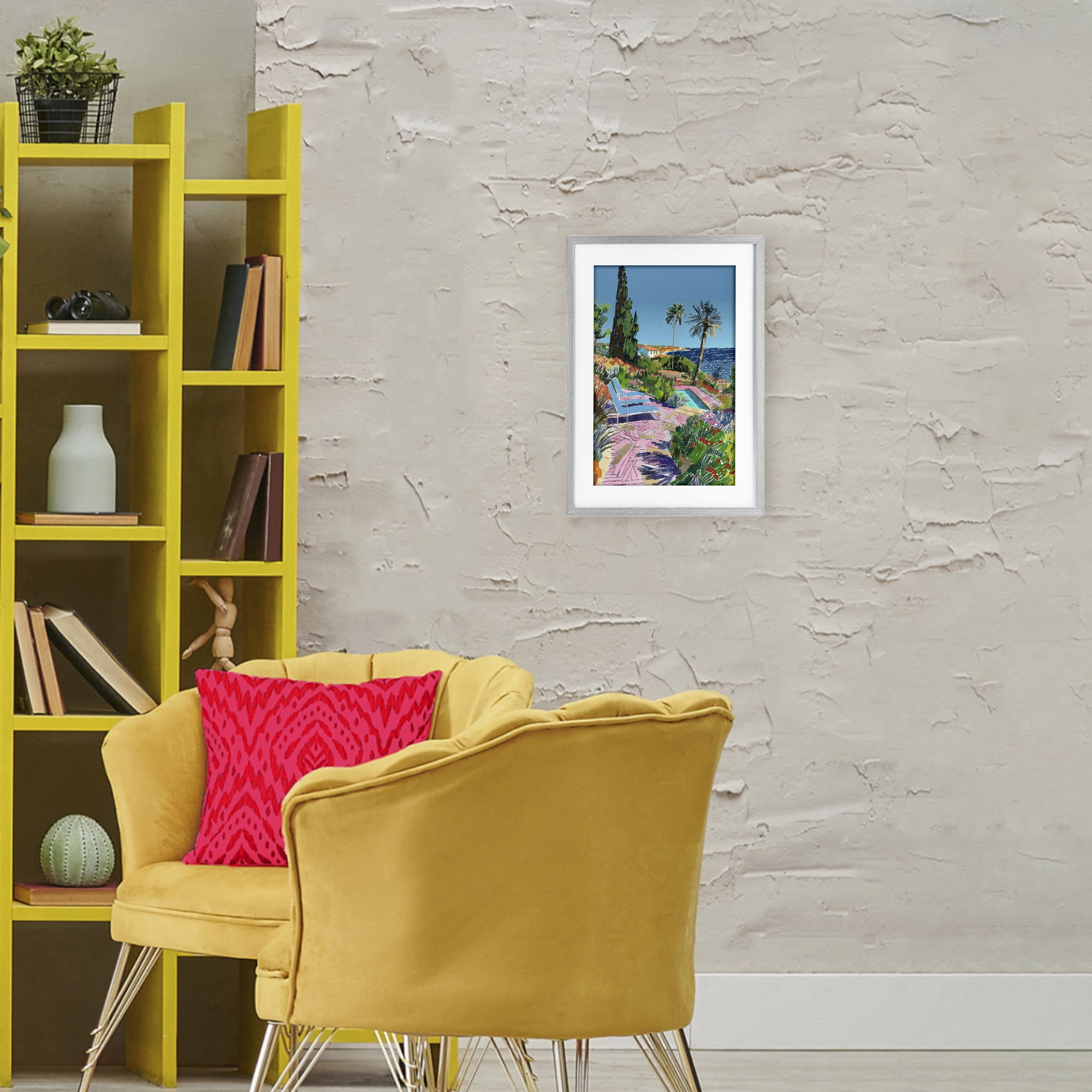 Stupell Industries Pool View to Ocean Gray Framed Print Under Glass, design by Creative Studio