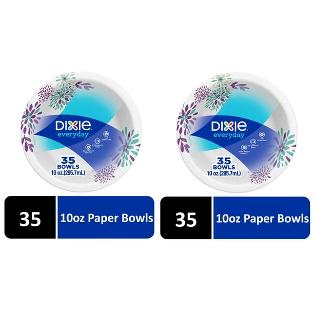Dixie Everyday Paper Bowls, 10oz, 35 Count 2 Pack