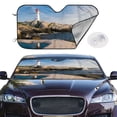 thumbnail image 3 of Lsque Lighthouse Car Windshield Sun Shade | Accordion Folding Style Auto Shade for Car Truck SUV Van | Blocks UV Rays Sun Visor Protector | Small, 3 of 7
