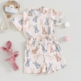 thumbnail image 4 of Elippeo Baby Boy Easter Outfit, Bunny Print Short Sleeve T-shirt with Elastic Waist Shorts 2-piece Outfit 6 12 18 24 Months 3 Years, 4 of 4