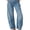 blue, variant on Women High Waist Barrel Leg Jeans, Vintage Washed Denim Stitched Detail Baggy Wide Leg Casual Jeans