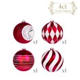 thumbnail image 3 of Valery Madelyn 4ct 5.9" Christmas Ornaments, Red White Christmas Ball Ornaments for Holiday Party Decor, 3 of 8
