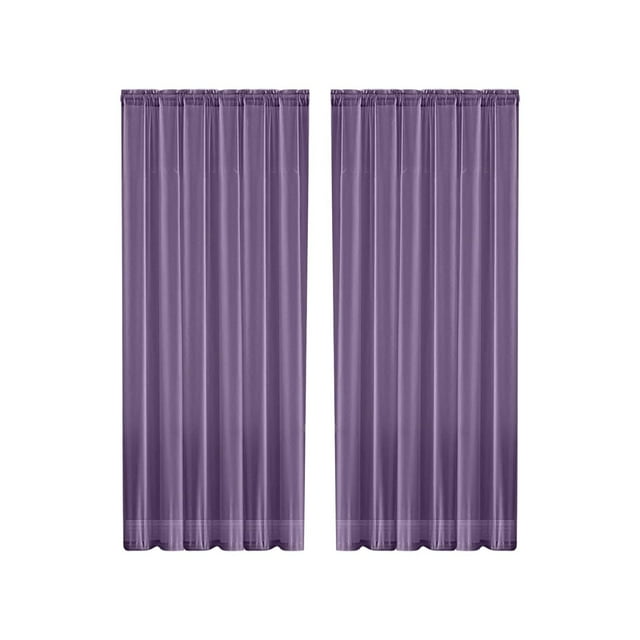 Semi Sheer Curtains Solid-Color Double-String Polyester Curtain Sheers Semi-Sheer Curtains Rod-Pocket Style Semi-Sheer Curtains