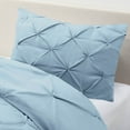 thumbnail image 2 of Nestl 2 Piece Pinch Pleated Pintuck Duvet Cover Set with Shams, Soft Microfiber,Button Closure Bedding Set, Twin - Ice Blue, 2 of 9