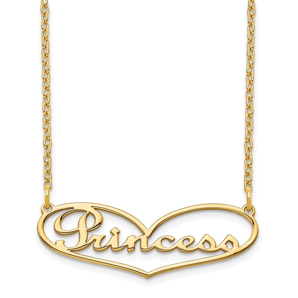 Solid 14k Yellow Gold Nameplate Pendant 