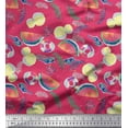 thumbnail image 1 of Soimoi Rayon Fabric Fruits,Swim Ring & Goggles Summer Designs Printed Fabric 1 Yard 42 Inch Wide, 1 of 1