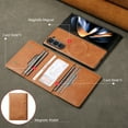 thumbnail image 4 of TECH CIRCLE Compatible with Samsung Galaxy Z Fold 7 Detachable Wallet Case Leather Magnetic Flip Cover RFID Blocking Card Holder Stand 【Compatible with Magsafe】 Shockproof Cover,Winered, 4 of 8