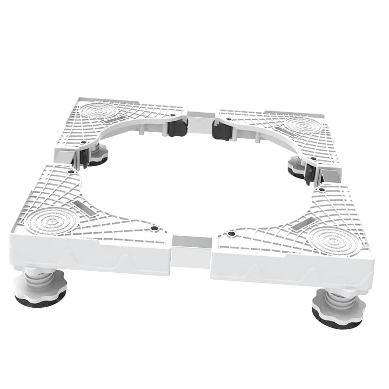 Tongina Adjustable Washing Machine Base Fridge Undercarriage Stand Laundry Dryers Holder for Air Conditioners Cookers Freezers Dryers White