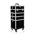thumbnail image 1 of Neceser Maquillaje Profesional Cosmetiquera Para Maquillaje Portátil Estuche De Maquillaje 4 Niveles Carrito Organizador Con Ruedas Reforzado Cosmetiquera De Viaje (Negro Liso), 1 of 8
