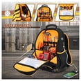 thumbnail image 2 of Heavy Duty Tool Backpack with Waterproof Hard Bottom, Multi-Pocket Tool Bag Organizer with Laptop Sleeve, Professional Work Backpack for Contractor Electrician Plumber HVAC Techs, Black, 2 of 6