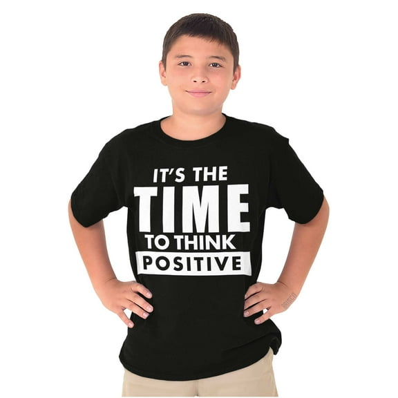 Time Think Cute Optimistic Gym Crewneck T Shirts Boy Girl Teen Brisco Brands XS