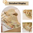 thumbnail image 4 of Colorful Beaded Straw Sun Hat for Women – Foldable Wide Brim Beach Hat with Adjustable Chin Strap, Summer Vacation UV Protection Bucket Cap, 4 of 6