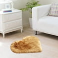 thumbnail image 2 of Guanhe Heart Shaped Rug 14x8inch, Valentine's Day Decoration Bedroom Bedside Blanket Plush Shaggy Furry Floor Rugs Living Room Sofa(Khaki ), 2 of 4