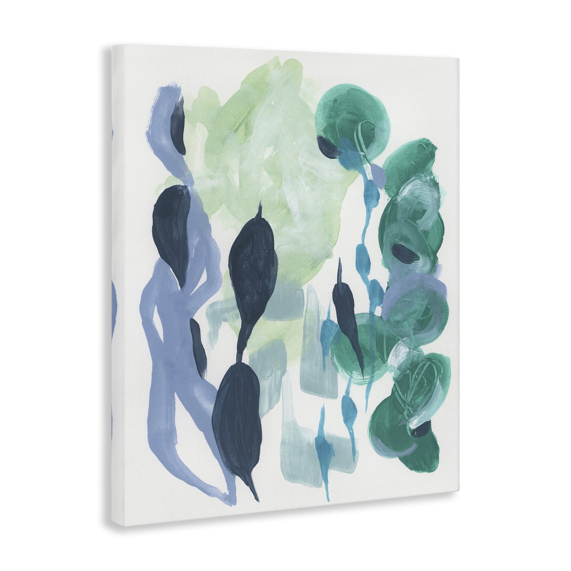 Stupell Industries Symbolic Leafy Paint Shapes Abstract Painting Wrapped Canvas Art Print Wall Art, 36 x 48