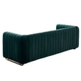 thumbnail image 3 of Chesterfield Velvet Sofa Upholstered Couch with Removable Cushions and Gold Metal Legs, for Living Room Office Apartment, 3 of 10