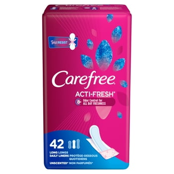 Carefree ACTi-Fresh Long Pantiliners To Go, Unscented, 42 Ct