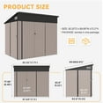 thumbnail image 3 of Aoxun 7.5'x5.5' Shed Outdoor Storage Shed with Triple Lockable Door Metal Storage Cabinet with Slopping Roof for Tools Bicycles Storage for Garden, Patio, Courtyard (Brown), 3 of 8