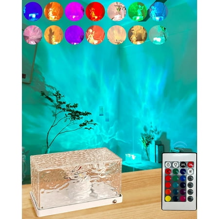 

Northern Lights Aurora Projector Rotating Water Wave Lamp Projector Ocean Wave Light Projector Plug-In 16 Colors Rgb Lights For Gaming Room Kids Room Party Bars