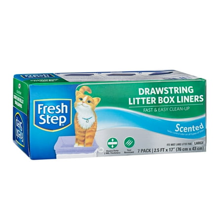 UPC: 0742797779539 | Fresh Step Drawstring Litter Box Liners Scented  Large Size  30  x 17  – 7 Count
