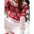 thumbnail image 4 of Women Christmas Sweaters, Snowflake Pattern Classic Round Neck Long Sleeve Festive Clothing, 4 of 4