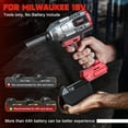 thumbnail image 6 of 1/2" Cordless Impact Wrench for Milwaukee 18V Battery with LED Light, 900FT-LBS (1200N.m) Brushless Electric Impact Gun, Bare Tool Only, 6 of 6