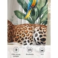 thumbnail image 6 of Sheer Curtains 96 Inches Long 2 Panels Set for Living Room, Tropical Leopard Parrot Semi Sheer Curtains for Windows, Watercolor Summer Palm Leaf Voile Window Treatments Rod Pocket Curtain, 6 of 7
