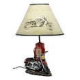 thumbnail image 5 of Vintage Retro Red Motorcycle By Classic Gas Pump Desktop Table Lamp 19"Tall, 5 of 6