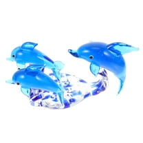 ifundom Glass Dolphin Figurine Desktop Ornament Decorative Collectible Home Office Decor