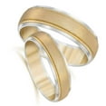 thumbnail image 2 of Pompeii3 Gold Matching His Hers Two Tone Wedding Band Ring Set, 2 of 5