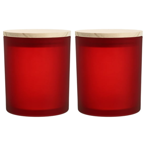 FRCOLOR  2 Pcs Candle Cup Jars with Lid Empty Decoration Christmas Miss