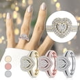 thumbnail image 2 of Up to 50% off 925 Sterling Silver Rings for Women Heart-shaped Ring Women Index Finger Ring Fashion Couple Ring Set Jewelry Gift, 2 of 4