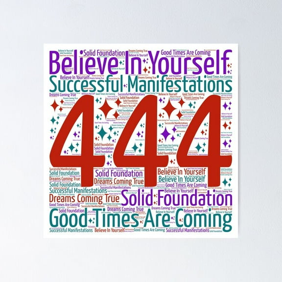 444 Law Of Attraction Manifestation Vision Board Poster- Unframed Poster | Wall Art | Perfect For Home Decor & Gifts, 8x12