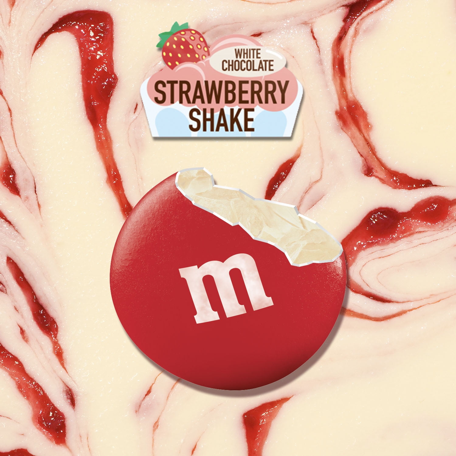 (2 pack) M&M's White Chocolate Strawberry Shake Valentines Candy - 7.44 oz Bag
