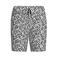 thumbnail image 4 of Wukai Weave Geometric Men’s Short Pajama Pants With Pockets Soft Sleep Pj Shorts for Men-Large, 4 of 6