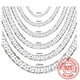 thumbnail image 5 of Men's 925 Sterling Silver Necklace 2/4/6/8/10/12MM 40-75cm Face Chain Necklace Lobster Clasp Men Women Engagement Jewelry Gifts, 5 of 5