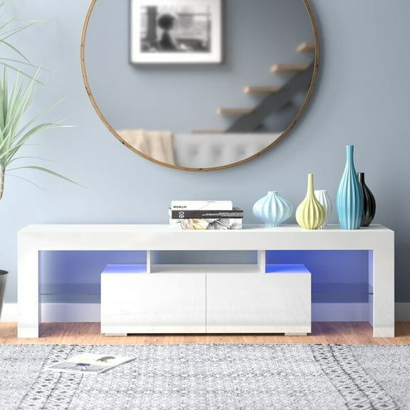 Cfowner TV Stand for TVs up to 70" with LED Lights