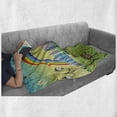 thumbnail image 6 of Cartoon Soft Flannel Fleece Throw Blanket, Kids Nursery Design Park Bench Hills Apartments Rainbow Beams Flowers Art Print, Cozy Plush for Indoor and Outdoor Use, 50" x 60", Multicolor, by Ambesonne, 6 of 6