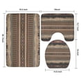 thumbnail image 3 of Brown Boho Tribal Trees and Diamonds Pattern Bathroom Rugs Sets 3 Piece,Toilet Cover Set,Absorbent Non Slip Bathroom Mats Sets with U-Shaped Contour Rug Toilet Rug Set, 3 of 5