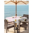 thumbnail image 2 of Blue Easter Bunny Outdoor Tablecloth - 54x54 Inch Square Dining Table Cover, Spring Daisy Modern Pink Buffalo Plaid Waterproof Outdoor Table Cloth with Umbrella Hole & Zipper for Picnic/Patio/Party, 2 of 7