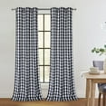 thumbnail image 1 of Haperlare 37"W x 84"L Farmhouse Plaid Curtain for Living Room Farmhouse Blackout Window Curtain Panels for Bedroom, Black/White, Set of 2, 1 of 10
