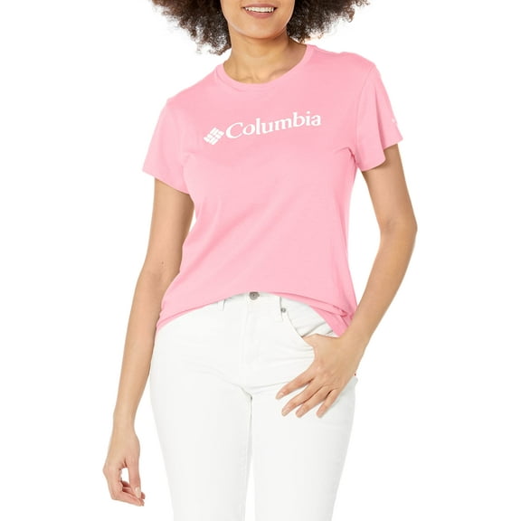 Columbia Women's Trek Short Sleeve Graphic Tee, Wild Rose/CSC Branded Graphic, Large