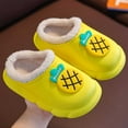 thumbnail image 5 of Wdgfv Sparkly cotton slippers for kids Girls Slippers Warm Winter Fuzzy Lined Indoor Outdoor Comfortable Soft Sole Shoes For Yellow 5.5-6 Years, 5 of 6