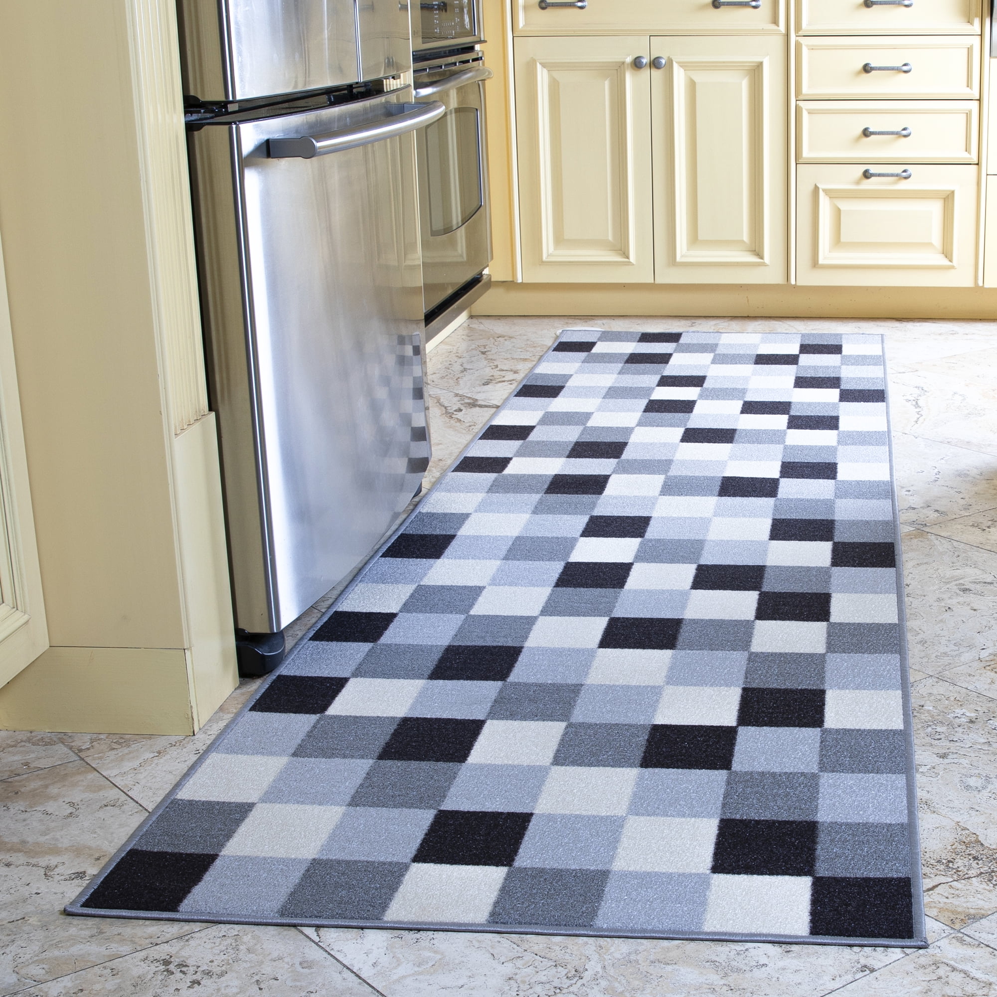 Ottomanson Ottohome Checkered Runner Rug, Multicolor, 2'7"X9'10