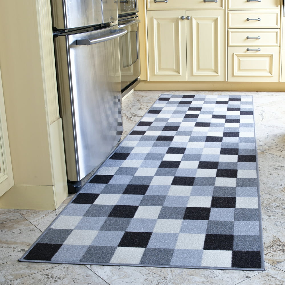 Ottomanson Ottohome Checkered Runner Rug, Multicolor, 2'7"X9'10