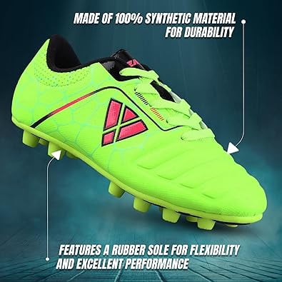 Vizari USA Catalina Firm Ground Soccer Cleats for Kids – Comfortable, Durable, and Traction-Ready Shoes for Boys and Girls - Green/blue, 4