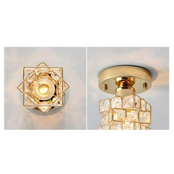 Langgg Moderne Cristal Plafonnier Chasse d'Eau pour Couloir Chasse d'Eau Plafond Entrée Lampe Couloir Moderne