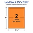 thumbnail image 6 of Avery Printable Rectangle Labels, Bright Orange, 4.75" x 7.75", 40ct, 6 of 11